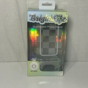 Illuminating Phone Holder Stand NEW Checkered Green Bright Life LED